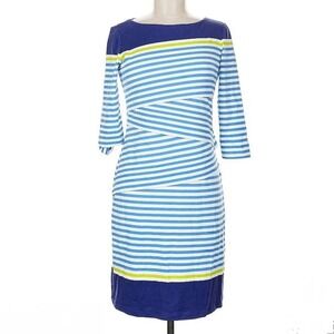 J. McLaughlin Blue Striped Catalina Cloth Nicola Dress Size SMALL‎